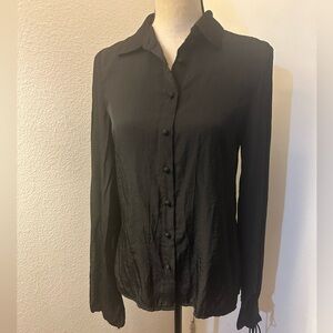 Princess Polly Black Fitted Button Down Shirt